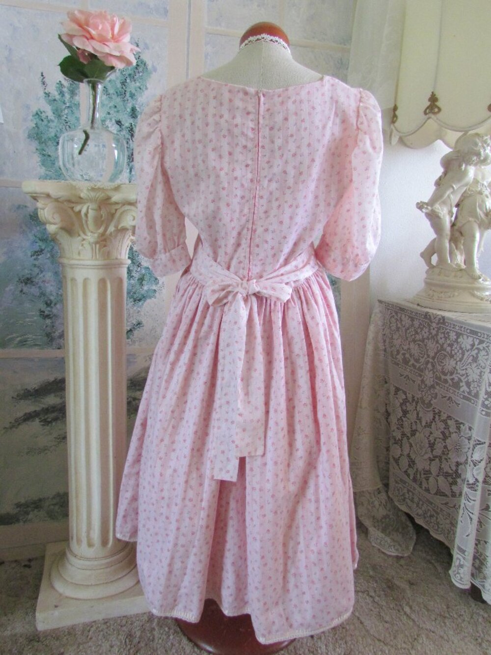 PINK DRESS, L, ANNE of GREEN GABLES STYLE; TEA PARTY, CHURCH, SWEET COTTAGECORE - Picture 6 of 6